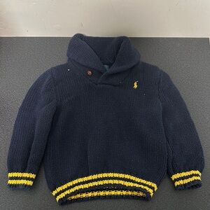 Polo by Ralph Lauren Navy Sweater with Yellow Accents